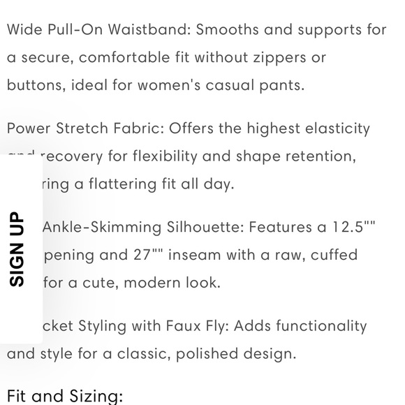 NWT JAG Ankle pants - on trend raw cuffed hem & pull-on 27” inseam WHITE US 12 - Picture 6 of 13